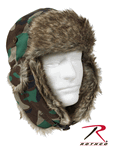 FUR FLYER'S HAT - WOODLAND CAMO FUR FLYER'S HAT - WOODLAND CAMO