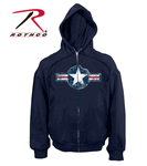 Zipper Hoodie with Air Corp-Navy Zipper Hoodie with Air Corp-Navy