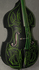 Milano MB-40 Ebony Fingberboard Upright Bass Flat Black and Pinstriped Rockabilly Bass