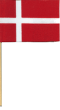 Danish Miniature Cotton Stick Flags 4"x6"