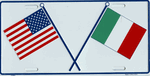 Italy and US Flag License Plate