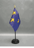 Miniature Fleur-De-Lis Blue 3 Desk Flag