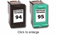 Recycled Hewlett Packard C8765WN & C8766WN (HP 94 & 95) Inkjet Cartridges - click to enlarge