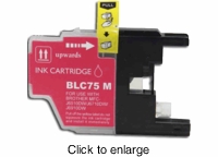 Brother LC 75M Compatible Magenta Inkjet Printer Cartridges ( LC75m, LC-75m) - click to enlarge