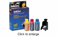 Color Refill Kit for HP C6657AN, C8728AN. C9352AN (HP 57, 28 & 22) Inkjet Printer Cartridges - click to enlarge