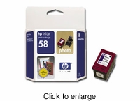 Genuine Hewlett Packard C6658AN (HP 58) OEM Photo Inkjet Cartridges - click to enlarge