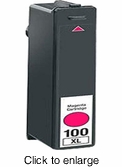 Compatible Lexmark 100XL Magenta Printer Ink Cartridges - click to enlarge