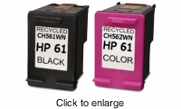 Remanufactured HP 61 Black & Color Ink Cartridge Bundle (CH561WN & CH562WN) - click to enlarge