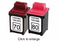 Lexmark 12A1970 & 12A1980 Recycled Inkjet Cartridges - click to enlarge