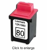 Lexmark 12A1980 ( # 80 ) Recycled Color Inkjet Cartridges - click to enlarge