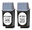 Recycled Hewlett Packard C6614DN (HP 20) & 51649A (HP 49) Inkjet Print Cartridges