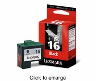 Genuine Lexmark 16 Black Inkjet Cartridge - click to enlarge