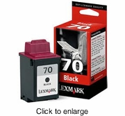 Genuine Lexmark 70 Black Inkjet Cartridge - click to enlarge