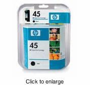 Genuine Hewlett Packard 51645A (HP 45) OEM Black Inkjet Cartridges - click to enlarge