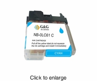 Brother LC 61c compatible cyan inkjet printer cartridges ( LC61c, LC-61c) - click to enlarge