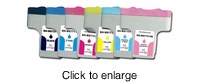 Set of 6 Recycled HP 02 Inkjet Cartridges - click to enlarge