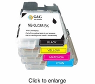 Compatible Brother LC 65 High Yield Ink Cartridge Bundle ( Inkjet Cartridges ) - click to enlarge