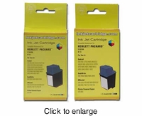 Recycled Hewlett Packard 51629A (HP 29) & 51649A (HP 49) Inkjet Print Cartridges - click to enlarge