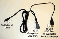 USB Y Cable (2 Type A to 1 Mini 5)