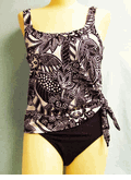 Ceeb one piece fauxkini black white swimsuit size 10 or 18