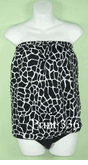 Ceeb blouson swimwear black white giraffe print top size 12 only