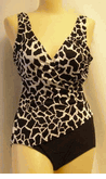 Ceeb surplice swimwear black white size 10 to 16