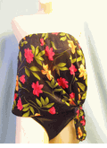 Ceeb swimsuit blouson separate Top  black, orange, and green size 12