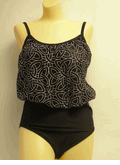 sold out  one piece blouson black white circles