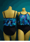 Ceeb one piece blouson swimsuit blue navy size 10
