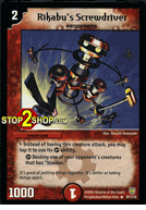 Rikabu's Screwdriver Duelmasters TCG DM-06 Stomp-A-Trons of Invincible Wrath Rare Card # 87