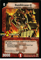 Rumblesaur Q Duelmasters TCG DM-06 Stomp-A-Trons of Invincible Wrath Uncommon Card # 88