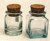 Spice Bottle Mini Size Green Glass with Cork ROUND ONLY Spice Bottle Mini Size Green Glass with Cork ROUND ONLY