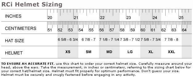 RCI Size Chart