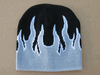 Gray Flame Fire Beanie Hat Ski Cap-PIECE PRICED.