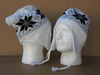 White/Black Snowflake Earflap Beanies- DOZEN PRICED and PACKED.