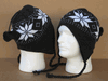 Charcoal/White Snowflake Earflap Beanie-PIECE PRICED.
