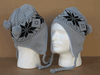 Ash/Black Snowflake Earflap Beanies- DOZEN PRICED and PACKED.