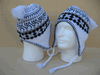 White/Gray/Black CrisCross Earflap Beanies- DOZEN PRICED and PACKED.