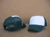 White/Dark-Green 2-Tone Foam Mesh Caps, Trucker Cap Style, DOZEN PRICED and PACKED.