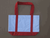 White/Red Two-Tone Tote Bag, PIECE PRICED.