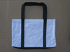 Irregular White/Black Zipper Two-Tone Tote Bag, PIECE PRICED.