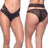 Mesh & Decorative Elastic Bikini, Black, L/XL, Oh La La Cheri Lingerie