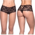 Goodnight Kiss Lace Crotchless Boyshort, Black, 3X/4X, Oh La La Cheri Lingerie