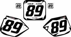 1988-1989 Honda CR250 Custom White Pre-Printed Background - Black Shock Series by Factory Ride 1988-1989 Honda CR250 Custom White Pre-Printed Background - Black Shock Series by Factory Ride