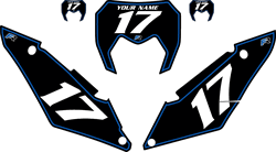 2017-2021 SHERCO 300 SEF Custom Pre-Printed Background Black - Blue Pinstripe by Factory Ride 2017-2021 SHERCO 300 SEF Custom Pre-Printed Background Black - Blue Pinstripe by Factory Ride