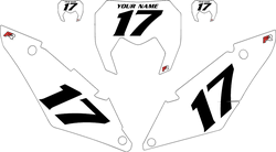 2017-2021 SHERCO 300 SEF Custom Pre-Printed Background White - Black Numbers by Factory Ride 2017-2021 SHERCO 300 SEF Custom Pre-Printed Background White - Black Numbers by Factory Ride