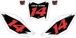 2014-2017 Honda CRF250-R Pre-Printed Backgrounds Black - White Shock - Red Numbers by Factory Ride 2014-2017 Honda CRF250-R Pre-Printed Backgrounds Black - White Shock - Red Numbers by Factory Ride