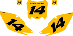2014-2017 Honda CRF250-R Pre-Printed Backgrounds Yellow - Black Numbers by FactoryRide 2014-2017 Honda CRF250-R Pre-Printed Backgrounds Yellow - Black Numbers by FactoryRide