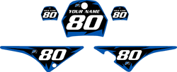 1996-2013 Yamaha PW80 Pre-Printed Backgrounds Black - Blue Shock Series by FactoryRide 1996-2013 Yamaha PW80 Pre-Printed Backgrounds Black - Blue Shock Series by FactoryRide