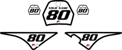 1996-2013 Yamaha PW80 White Pre-Printed Background - Black Bold Pinstripe by Factory Ride 1996-2013 Yamaha PW80 White Pre-Printed Background - Black Bold Pinstripe by Factory Ride